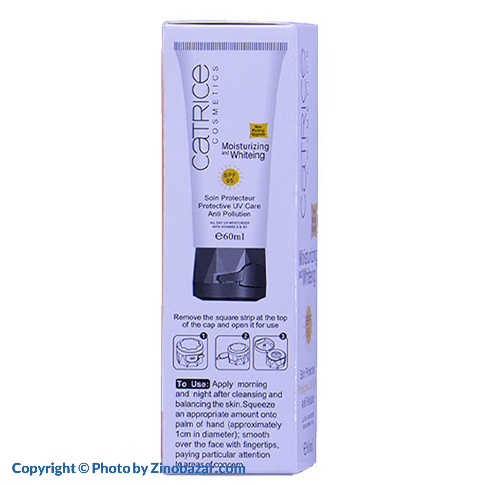 ضد آفتاب SPF95 مرطوب کننده و سفید کننده 60 میلی لیتر کاتریس - زینو بازار ZinoBazar