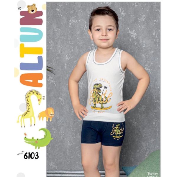 رکابی و شورت ست بچگانه پسرانه آلتون کد 6103 تک رنگ Altun Tank Top, Short, Set For Children's, Code 6103