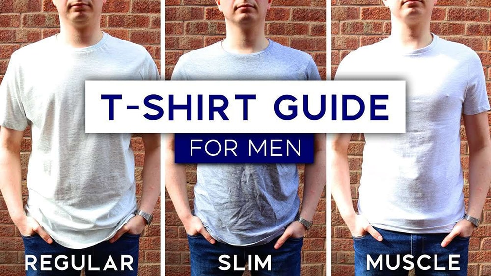 انتخاب سایز مناسب لباس به نسبت فیت لباس تیشرت مردانه در سه فیت متفاوت