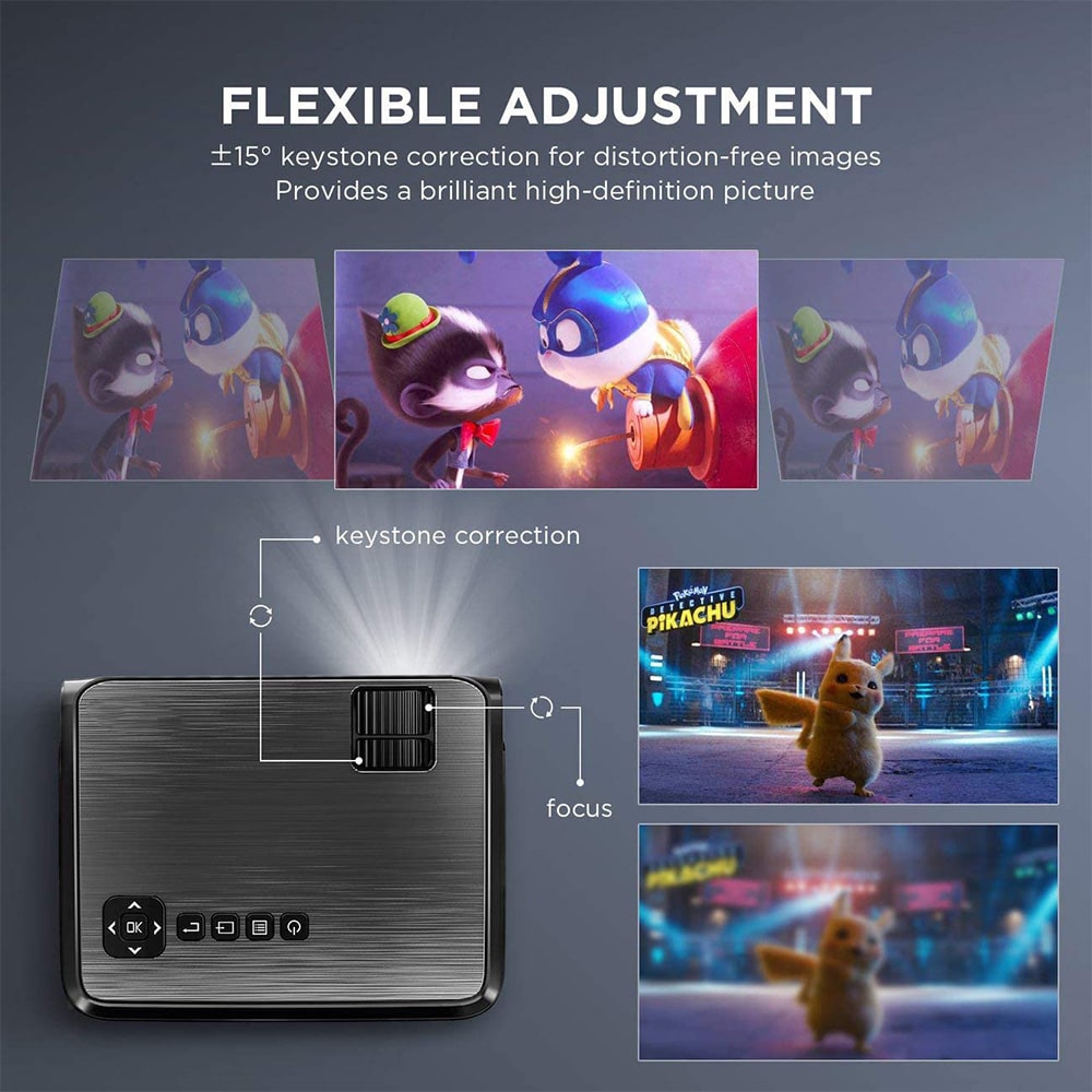 ویدیو پروژکتور قابل حمل فول اچ دی 3900 یانسی YUNSYE WiFi Mini Portable Projector 3900 Lumens Home Cinema 1080P