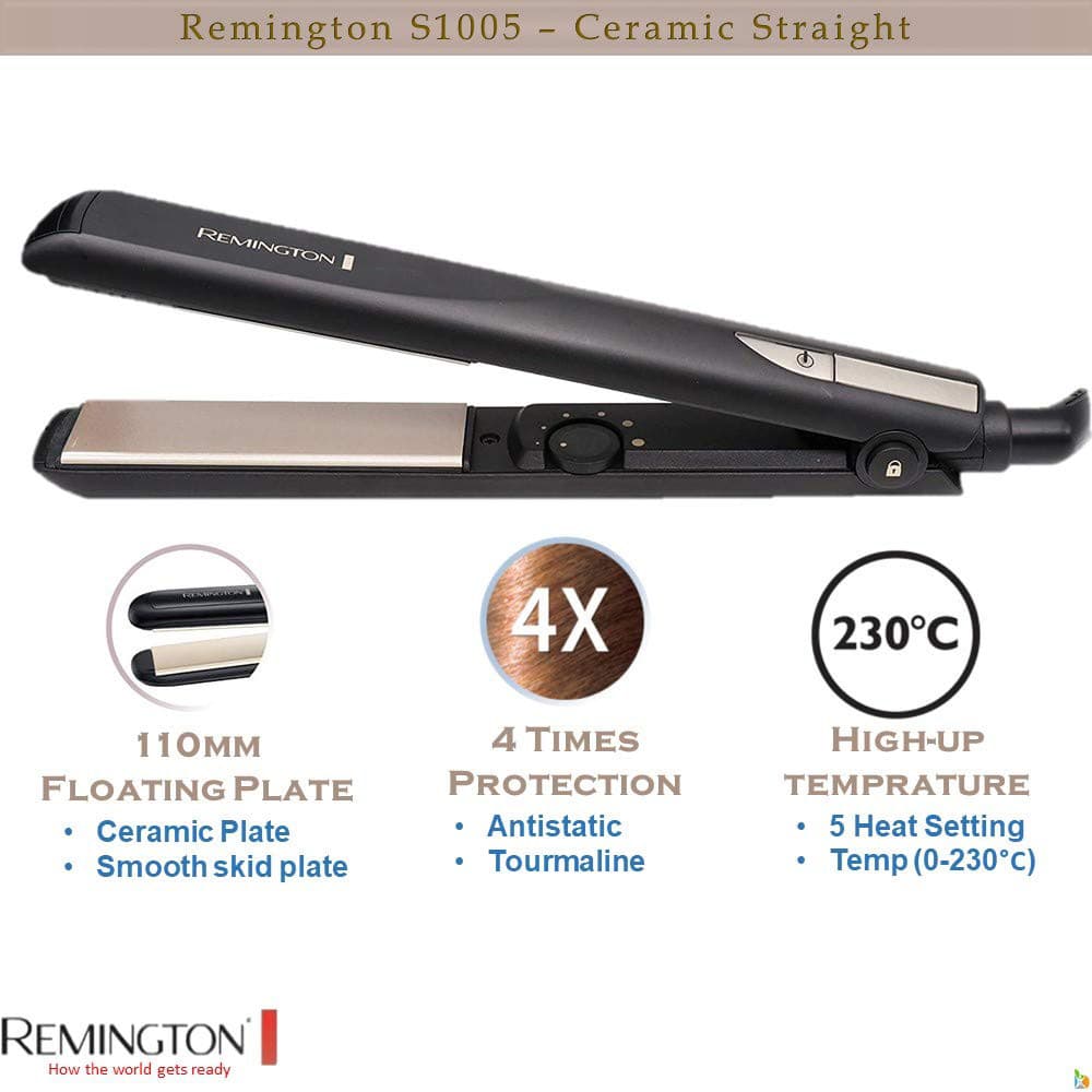 اتو موی رمینگتون Remington S1005 (استوک آمازون)- REMINGTION S1005 CERAMIC HAIR STRAIGHTNER