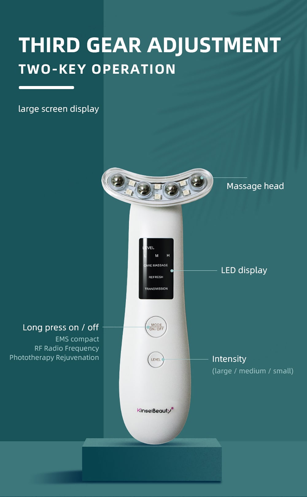 دستگاه آر اف و لیفتینگ ماساژور صورت و گردن کنسی بیوتی - KinseiBeauty RF Beauty Device Photon Skin Rejuvenation Massager