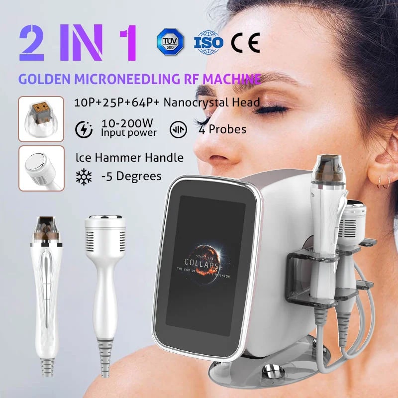 New 2 in 1 Golden Microcrystal RF Microneedle H02